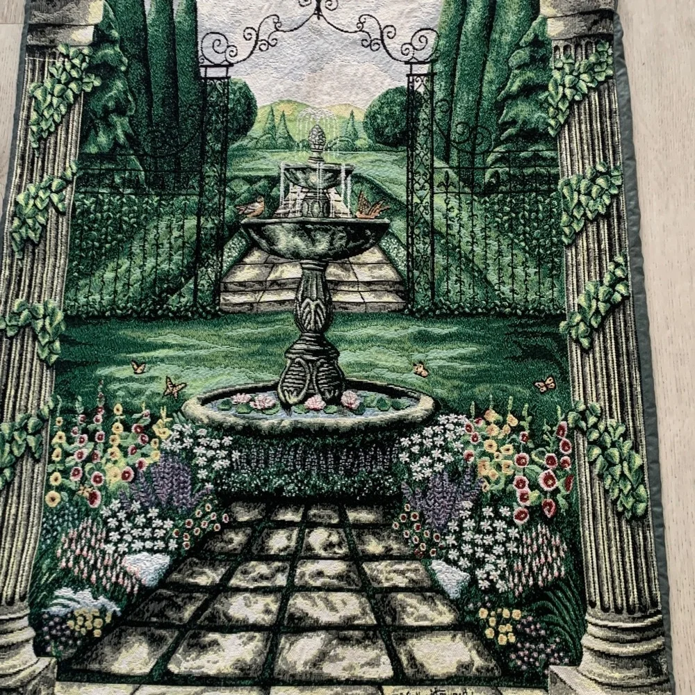 EUROPEAN GARDEN WALLHANGING TAPESTRY‎ BY VICKY HOWARD
